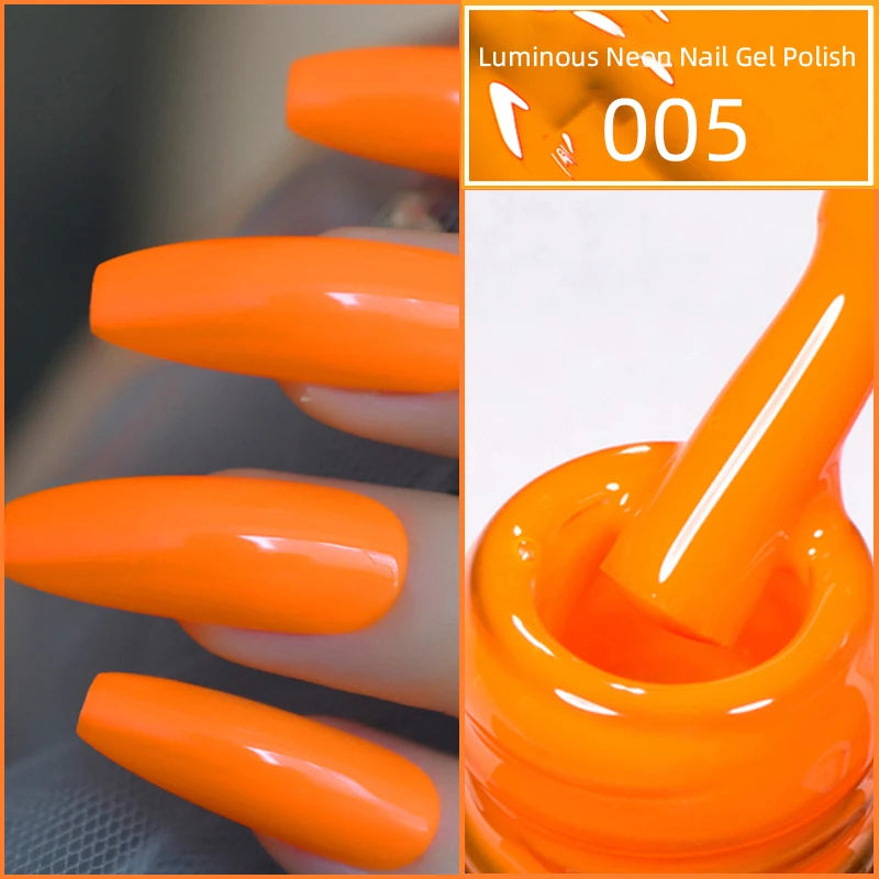 15ml Neon Luminous Gel Nail Gel Polish UV Soak off Lacquer Varnishes Summer Candy Hot Pink Green Yellow Nails Art