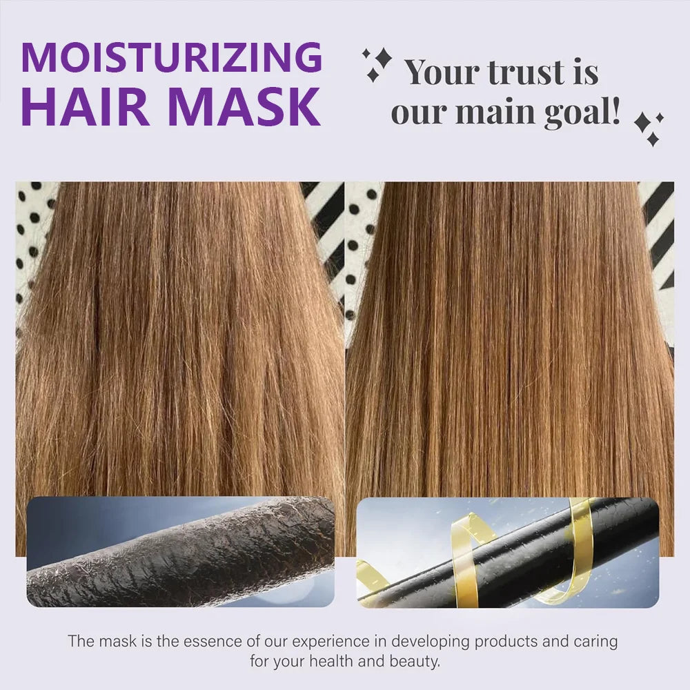 Keratin Purple Hair Mask - Purple Blue Protein Deep Conditioning Treatment - Hair Lotion, Suitable for Dry and Damaged Copper-Colored Hair Such as Blonde, Platinum, Silver, Gray, or Brown