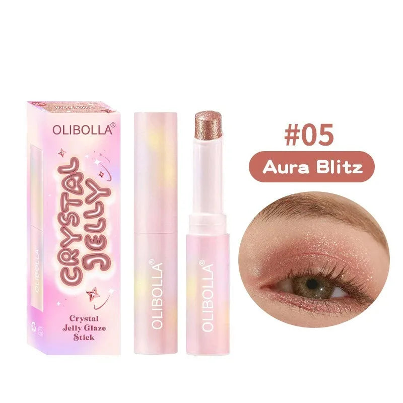 Watery Jelly Eyeshadow Stick Multi-Color Pearlescent Glitter High-gloss Eyeshadow Crystal Fine Shiny Eyeshadow Highlighter Stick