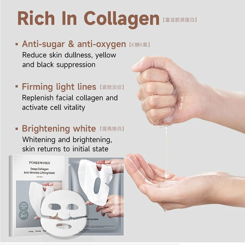 Deep Collagen Anti Wrinkle Lifting Mask Collagen Face Mask Overnight, Deep Collagen Mask for Lifting Firming Moisturizing