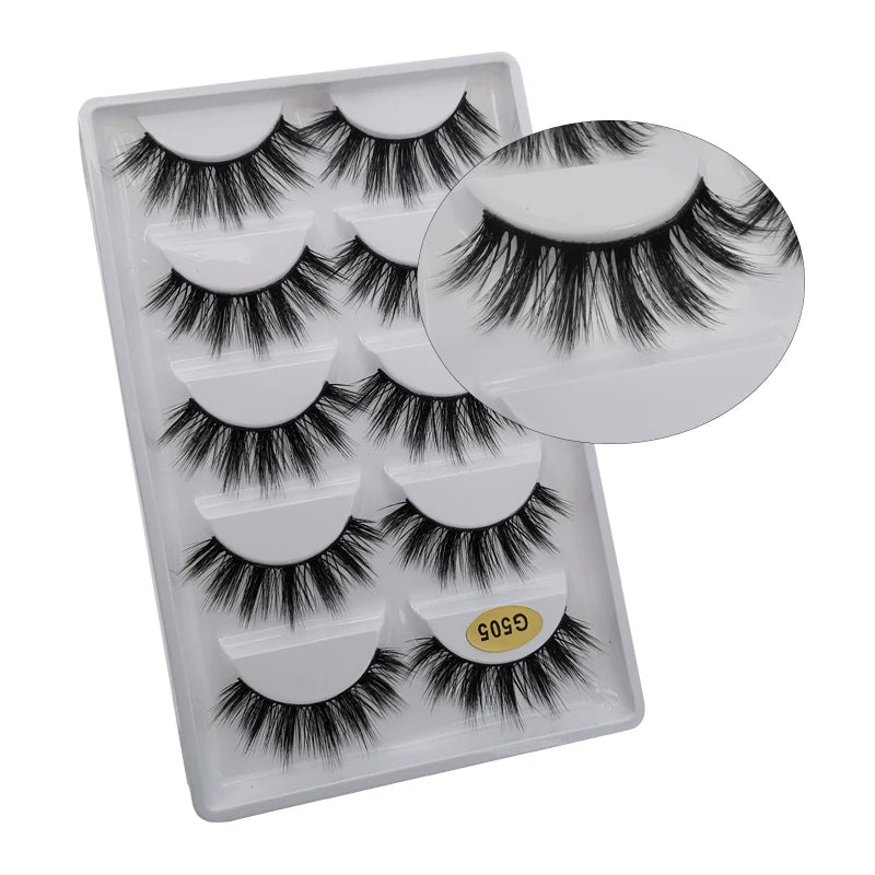 3/5 Pairs Fluffy Mink Eyelashes Thick 3d Lashes False Eyelashes Dramatic Wispy Flared Eyelash Makeup Eyelash Extension G600