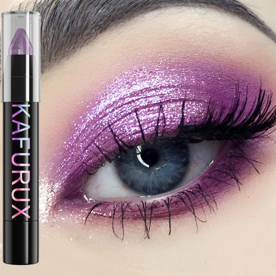 25 Colors 1PC Waterproof Eyeshadow Stick Long Lasting High Pigmented Shimmer Glitter Matte Brown Eye Shadow Korean Makeup Gifts