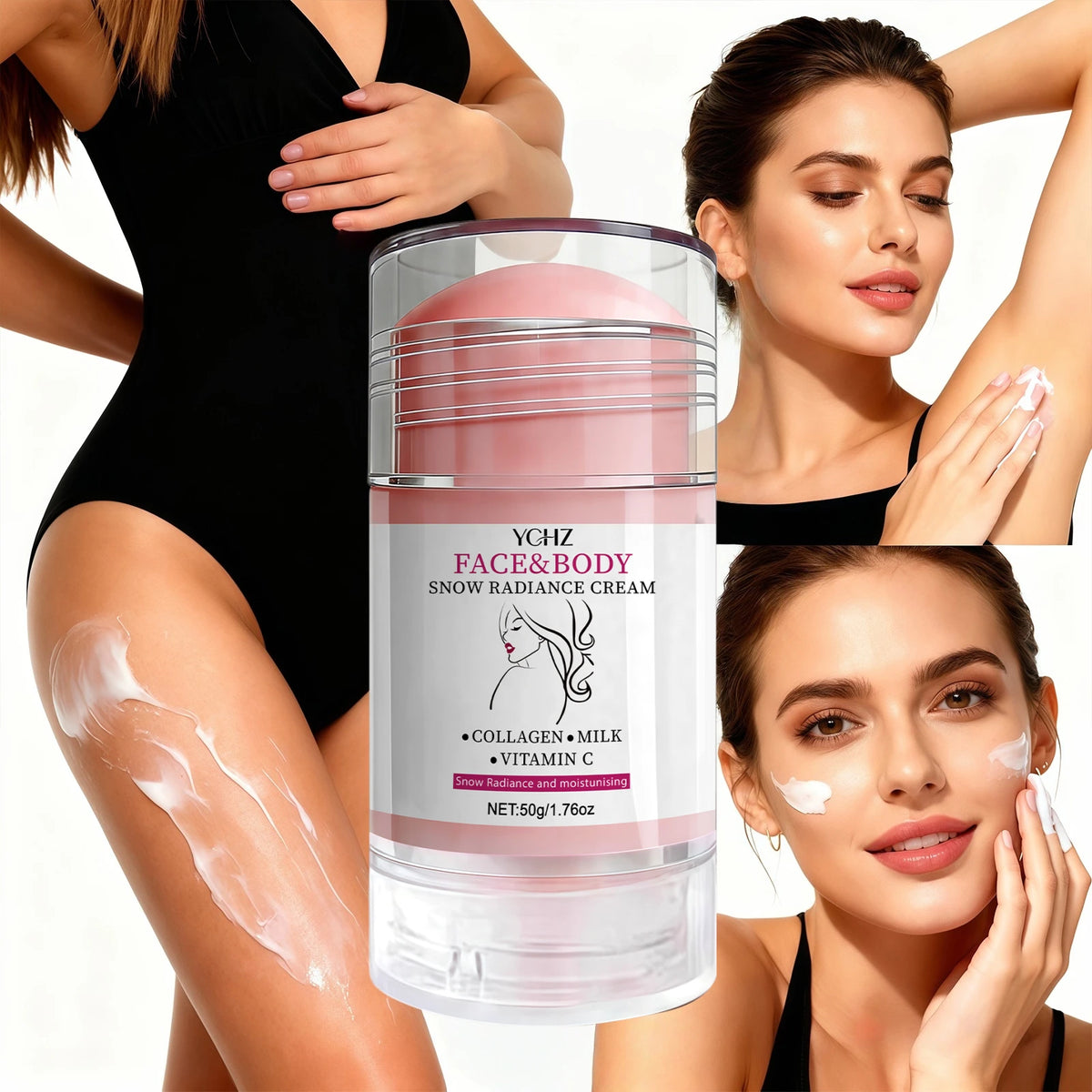 Facial and Body Brightening Stick - Brightening Cream, Perfect for Use on the Face, Neck, Underarms, Joints, Etc., Gentle Formula, Provides Brightening and Moisturizing, Suitable for Both Men and Women, 50g