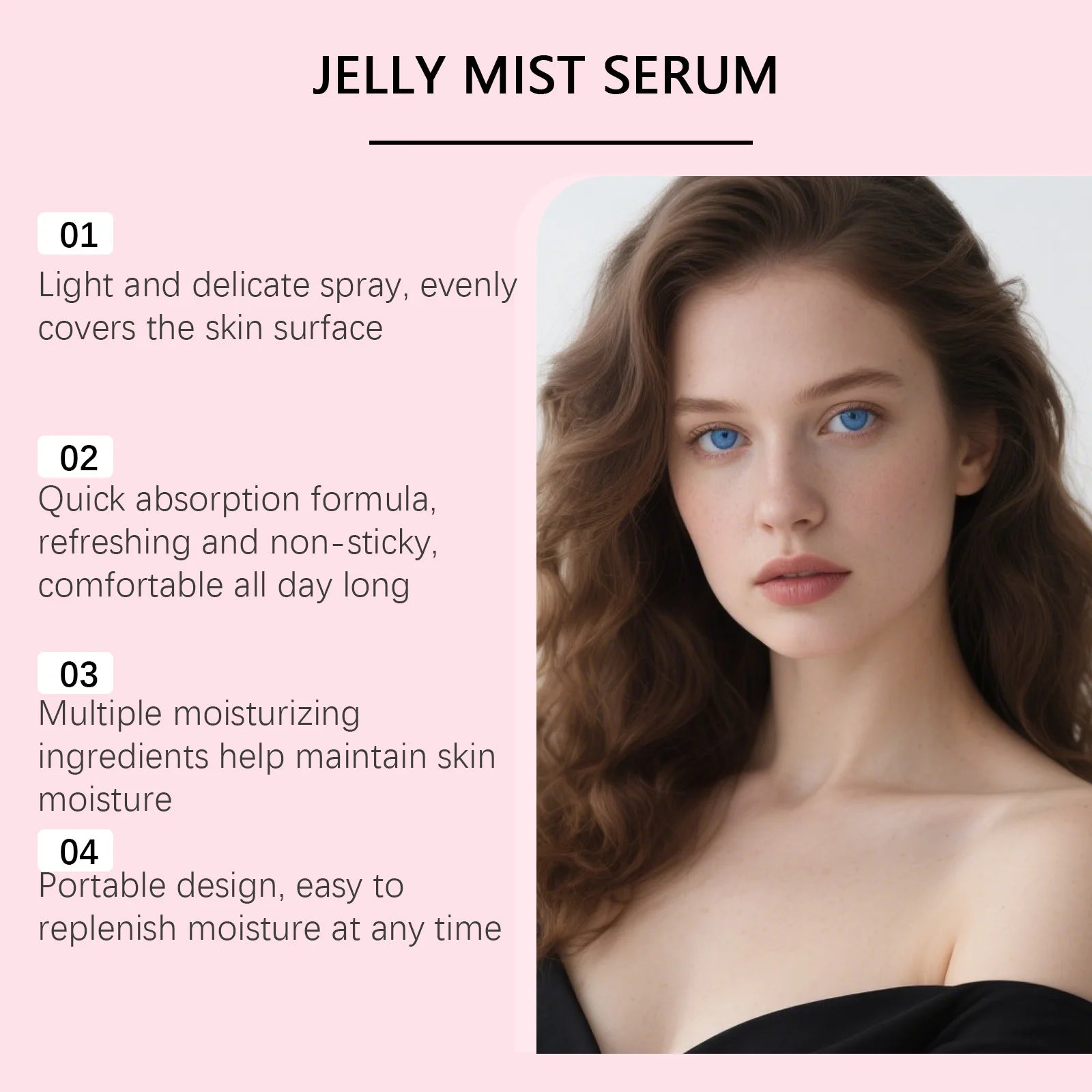 Jelly Mist Serum Collagen Brightening Essence Spray Facial Moisturizing Soothing Delicate Skin Improve Drying Skin Care