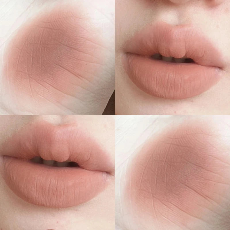 Waterproof Velvet Lipstick Easy To Wear Long-lasting Lipstick Matte Nude Coffee Lip Glaze Non-stick Cup Makeup Lip Tint Cosmetic