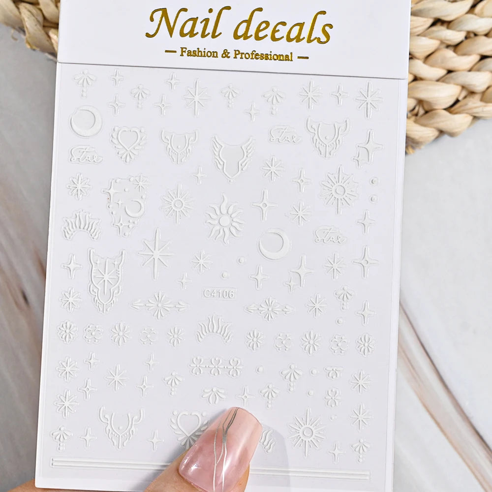 1pcs Star-Themed Nail Art Stickers 3D Self-Adhesive Plastic Decals With Glitter Finish Anime Rectangle Shape Ideal For DIY Nails