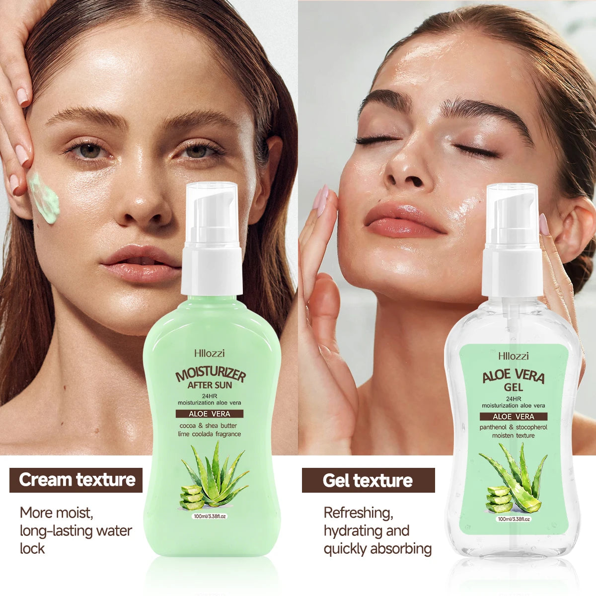 Aloe vera gel and cream are great for after-sun care and skin repair, and are suitable for application after outdoor activities.
