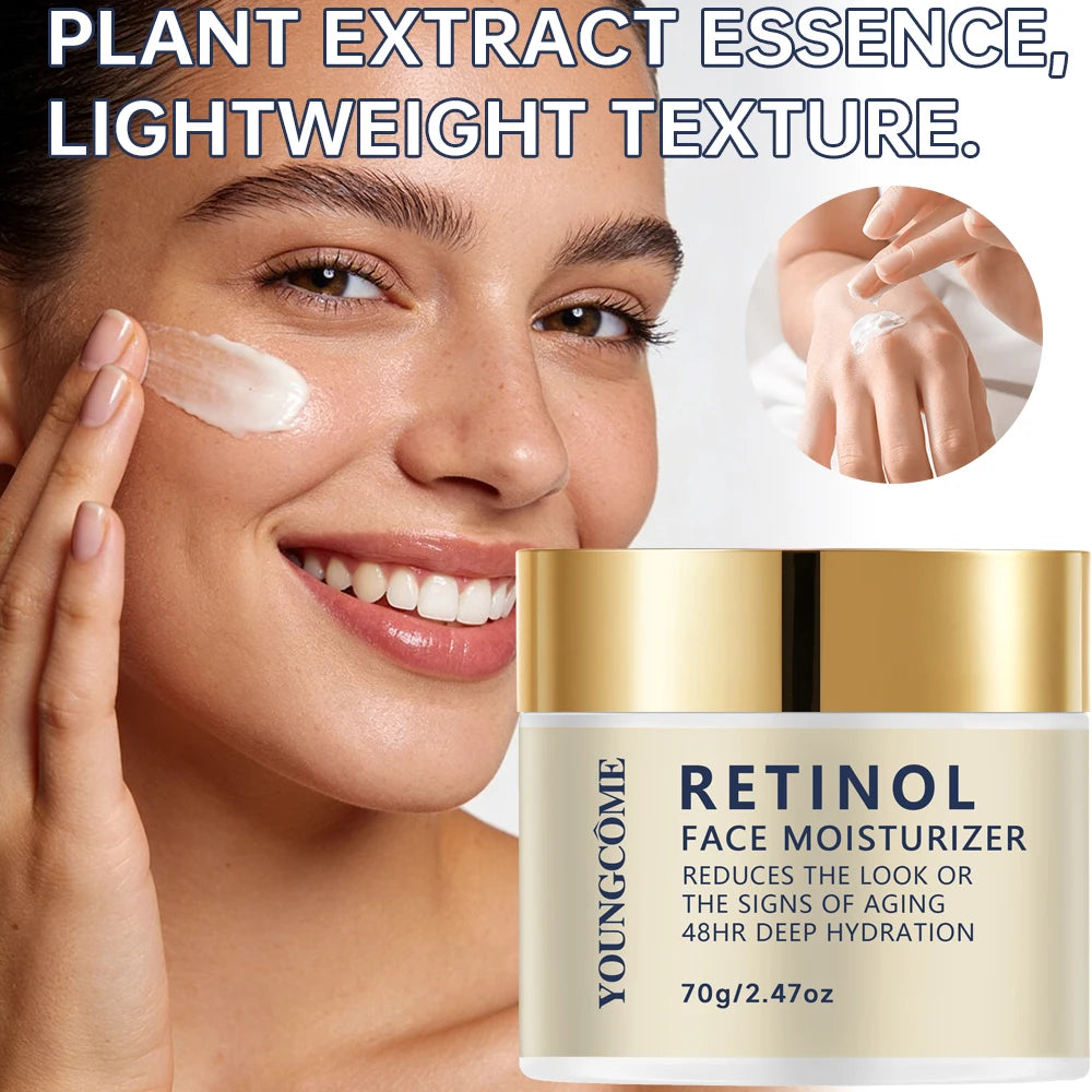 Retinol Hydration Daily Face Moisturizer with Hyaluronic Acid, Brighten skin Reduces the look of Skin Care 1.41/2.47oz
