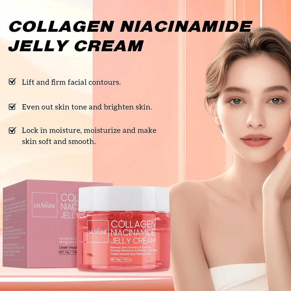 50g Collagen Jelly Cream Niacinamide Tightening Soothing Moisturizing Anti-Aging Firmness Hydration Skincare 100ml Face Gel