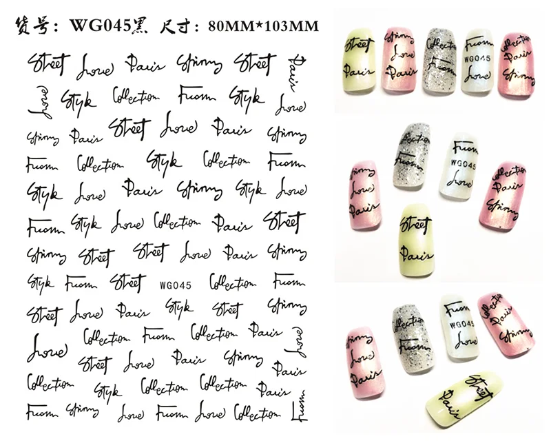 New Roman 26 English Alphabet Number 3D Self-adhesive Nail Art Decal Sticker Word Small Letter Nail Tattoos Decal Stickers