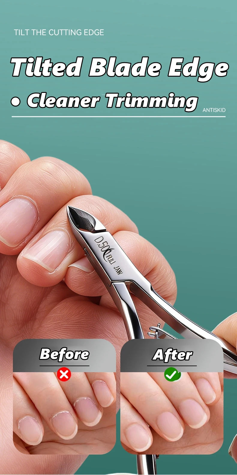 Nail Professional Stainless Steel Nail Cutter Scissor Nippers Muti Function Cuticle Pusher Remover Nail Care Manicure Tools
