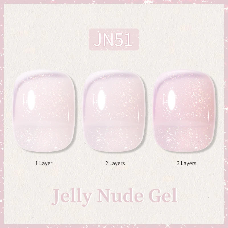 BORN PRETTY 10ml Glitter Pink Nude Jelly Nail Gel Polish Varnis Semi-permanent Sheer Translucent UV LED Soak Off Gel Polish