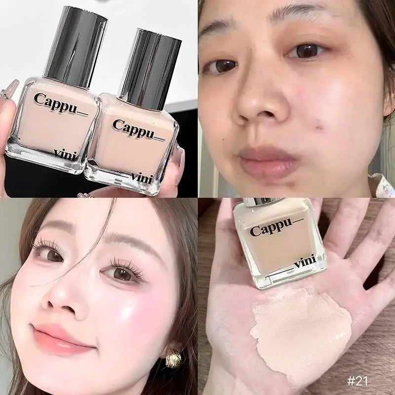 【AD】Cappuvini Liquid Foundation Concealer Cream Oil Control Long Lasting Moisturizing Brighten Full Coverage Black Eyes Makeup