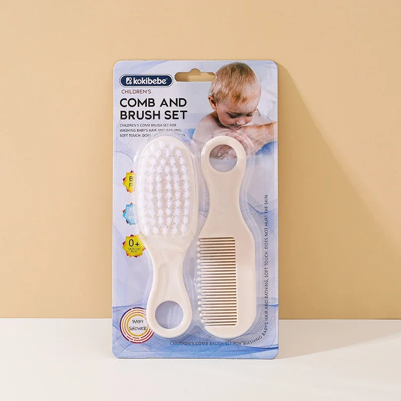 Newborn Safe Comb Brush Set: Gentle Grooming Kit for Baby Head Care, Anti-Cradle Cap with Massage Function, Bristles for Infants