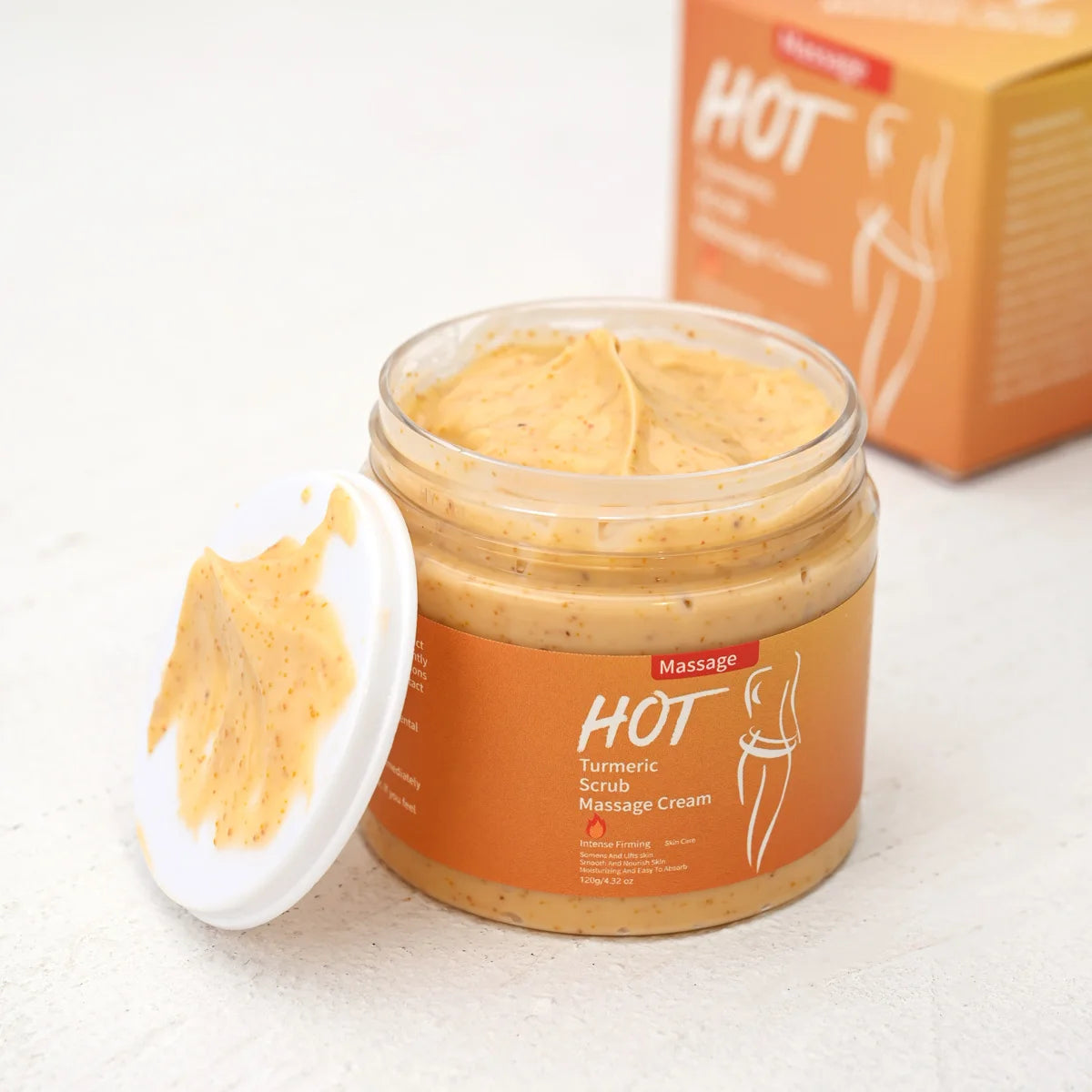 Turmeric Massage Scrub Whitening and Exfoliating Massage, Heating Cream, Exercise Firming Walnut Shell Particle Massage Cream