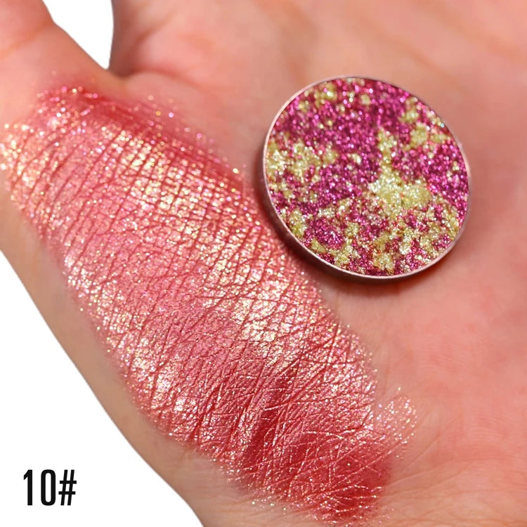 Weaving Chameleon Eyeshadow  Matte Powder Metallic Highgloss Glitter Highlight Longlasting Combined by Self Gift Disk