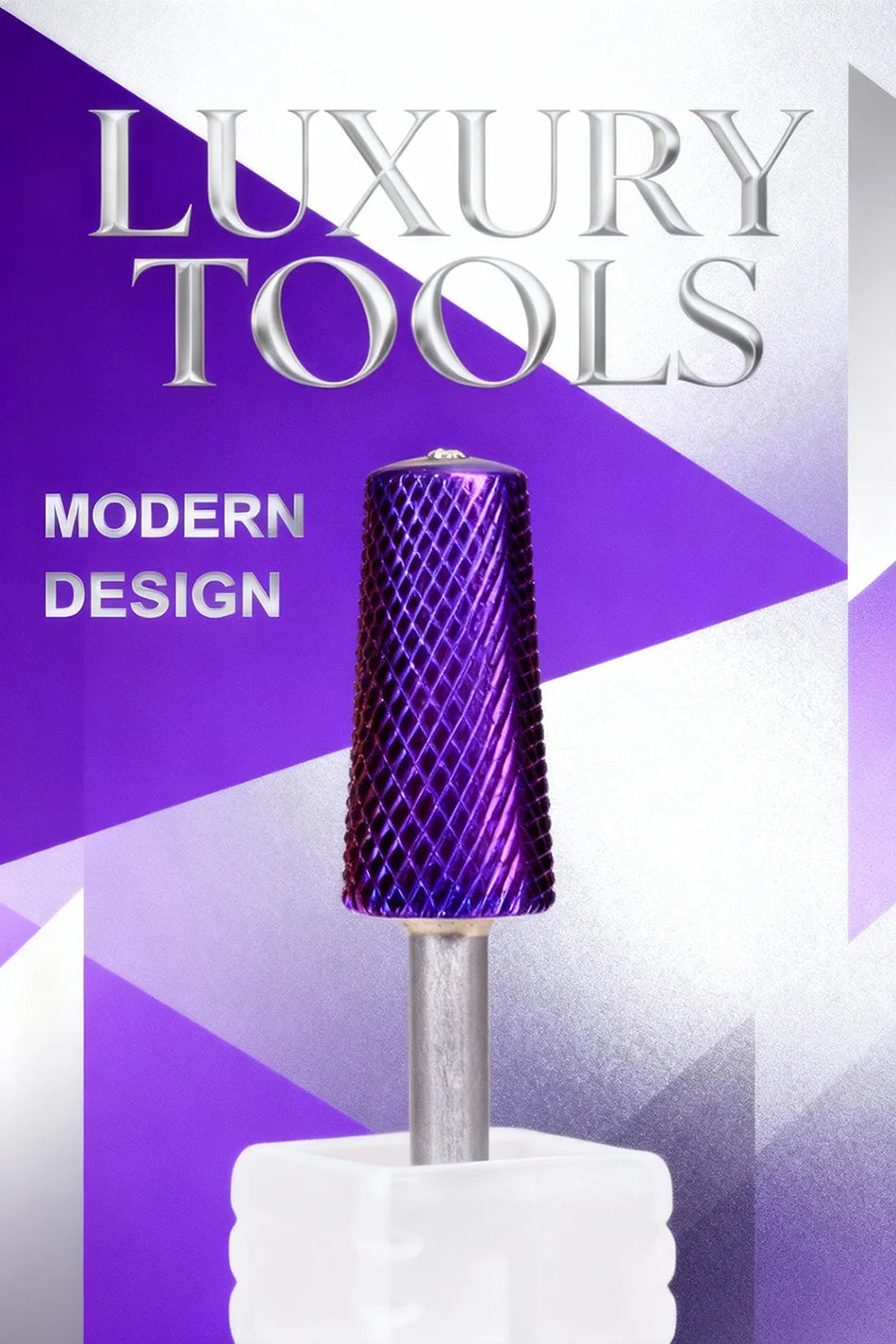 RolinStar 6.6 Safety Large Diamond Crystal Trapezium Tapered Barrel purple  steel Carbide milling cutter nail drill bit