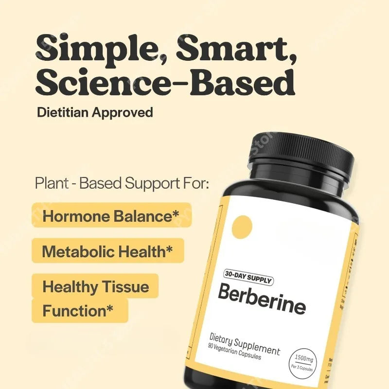 Berberine Supplement 1500mg | Berberine 500mg Per Capsule Supports Metabolic Profiles Hormonal Balance Berberine Supplements