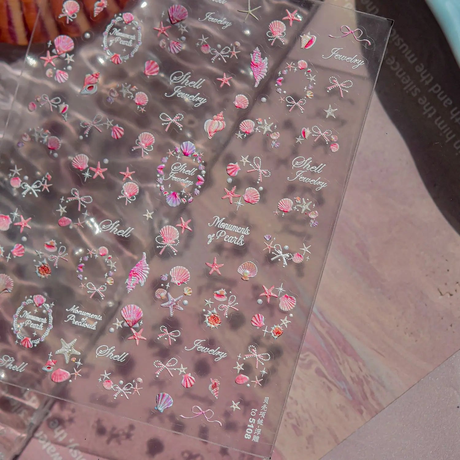 5D Rich Goldfish Nail Stickers Lotus Carp Ribbons Nail Art Appliqués Handmade Creative Nail Art Decorations