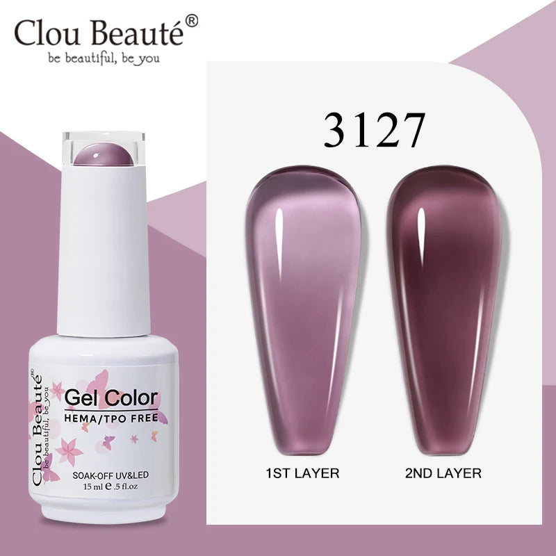 Clou Beaute Semi-transparent Jelly Color UV Gel Manicure Gel Nail Nail Supplies For Professionals Semi-permanent Varnish 15ml