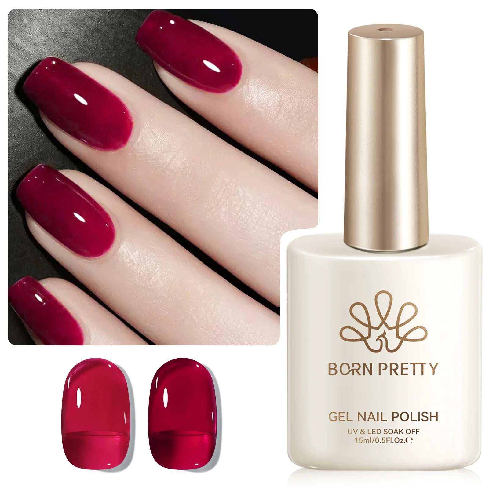 BORN PRETTY 15ML Pearl White Pearl Shell Thread Gel Nail Polish Shiny Glitter Varnis Semi Permanent For Soak Off Gel Nail Art