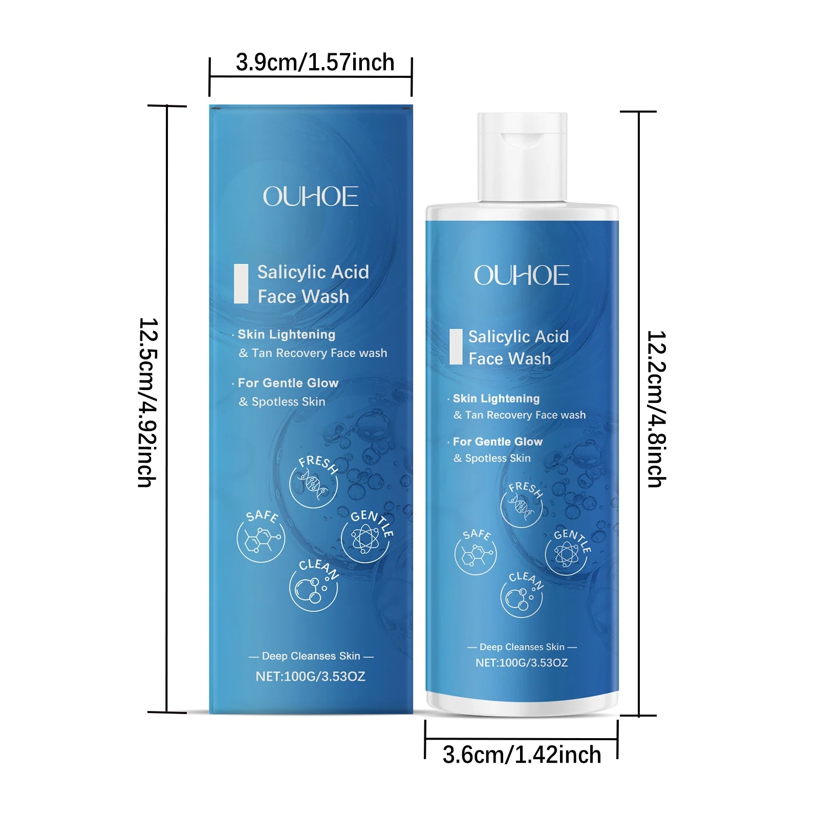 Salicylic Acid Facial Cleanser Acne Treatment Moisturizing Oil Control Skincare Face Wash Cleansing Pore Hydrating Skin Care