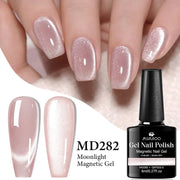 8ml Moonlight Cat Magnetic Gel Nail Polish Pink Silver Glitter Semi Permanent UV Gel Varnish Soak Off Nail Supplies Manicure
