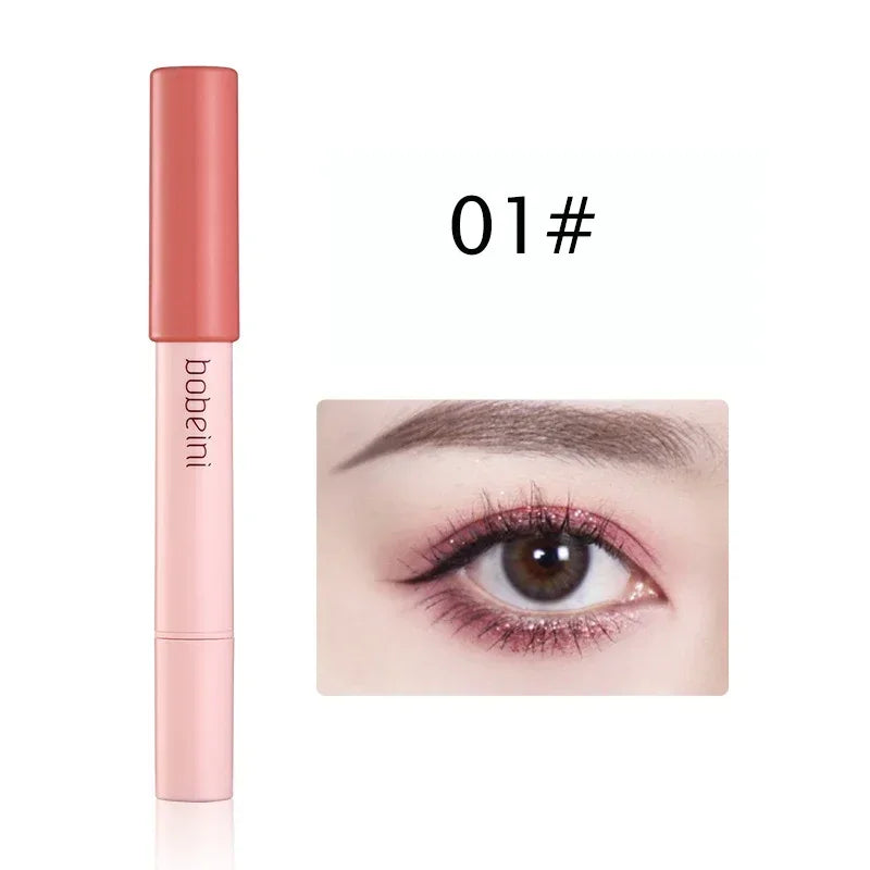 Double-ended Glitter Eye Shadow Stick Waterproof Pearlescent Champagne Gold Eyeshadow Pallete Pen Shimmer Cosmetics Makeup Tool
