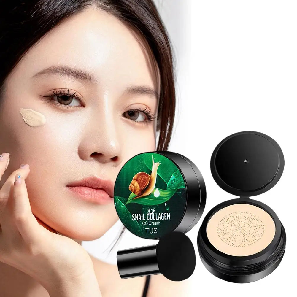 Mushroom Cc Cream Snail Collagen Air Cushion Face Beauty Concealer Cosmetic And Moisturizing Base Nourishing Makeup P9s2