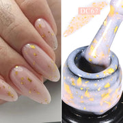MTSSII 7ml Gold Foil Glitter Rubber Base Gel Self-leveling Semi Permanent Soak Off UV LED Gel Varnish For Nails Manicure