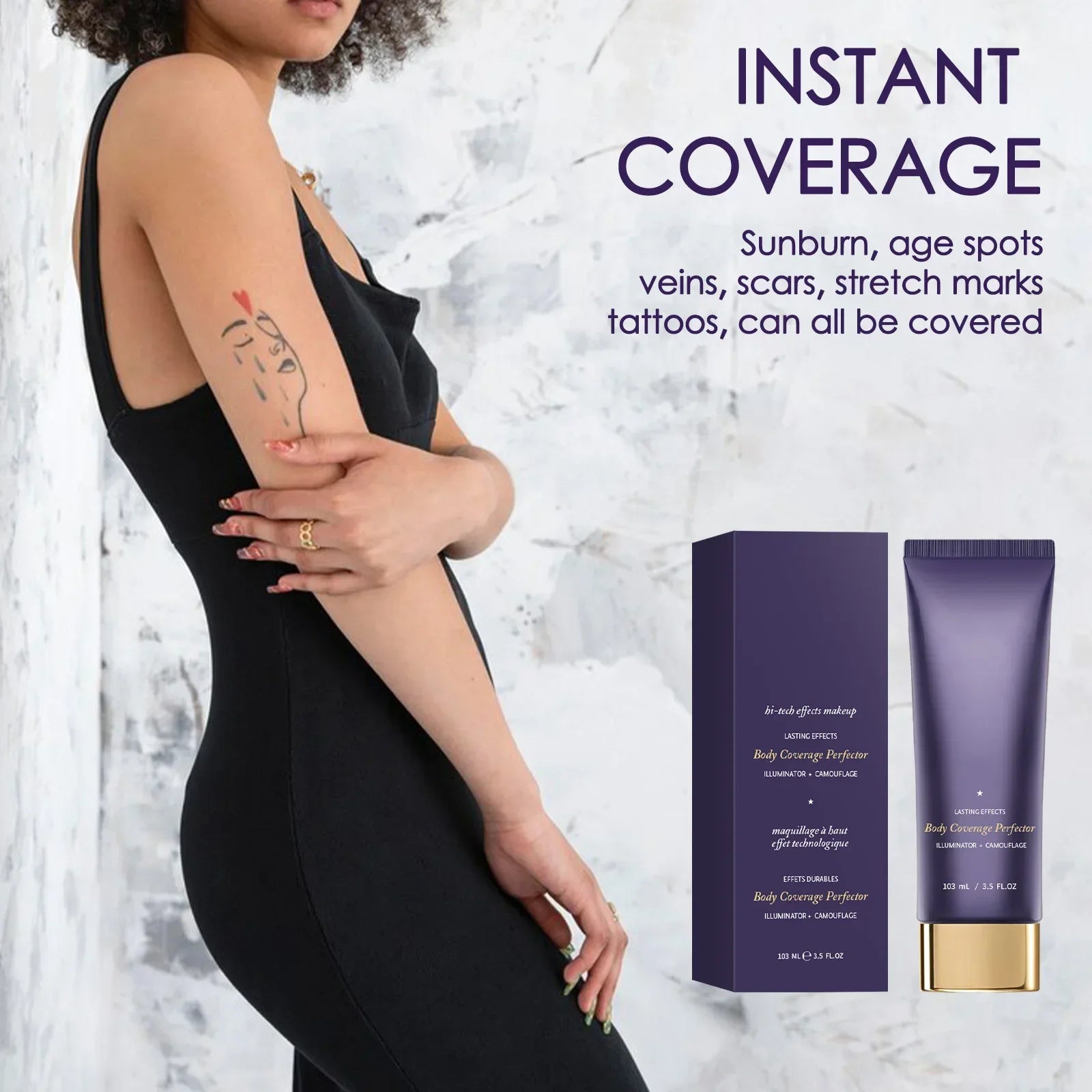 Waterproof Body Foundation 103ml - Neutral/Warm/Deep/Golden Shades. Full Coverage Dark Spot Concealer for Face, Arms & Legs.