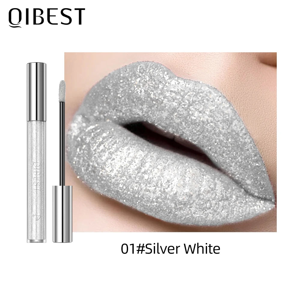 Diamond Glitter Liquid Lipstick Waterproof Long Lasting Pearl Shiny Lip Gloss Metal Charming Lip Glaze Tint Makeup For Women
