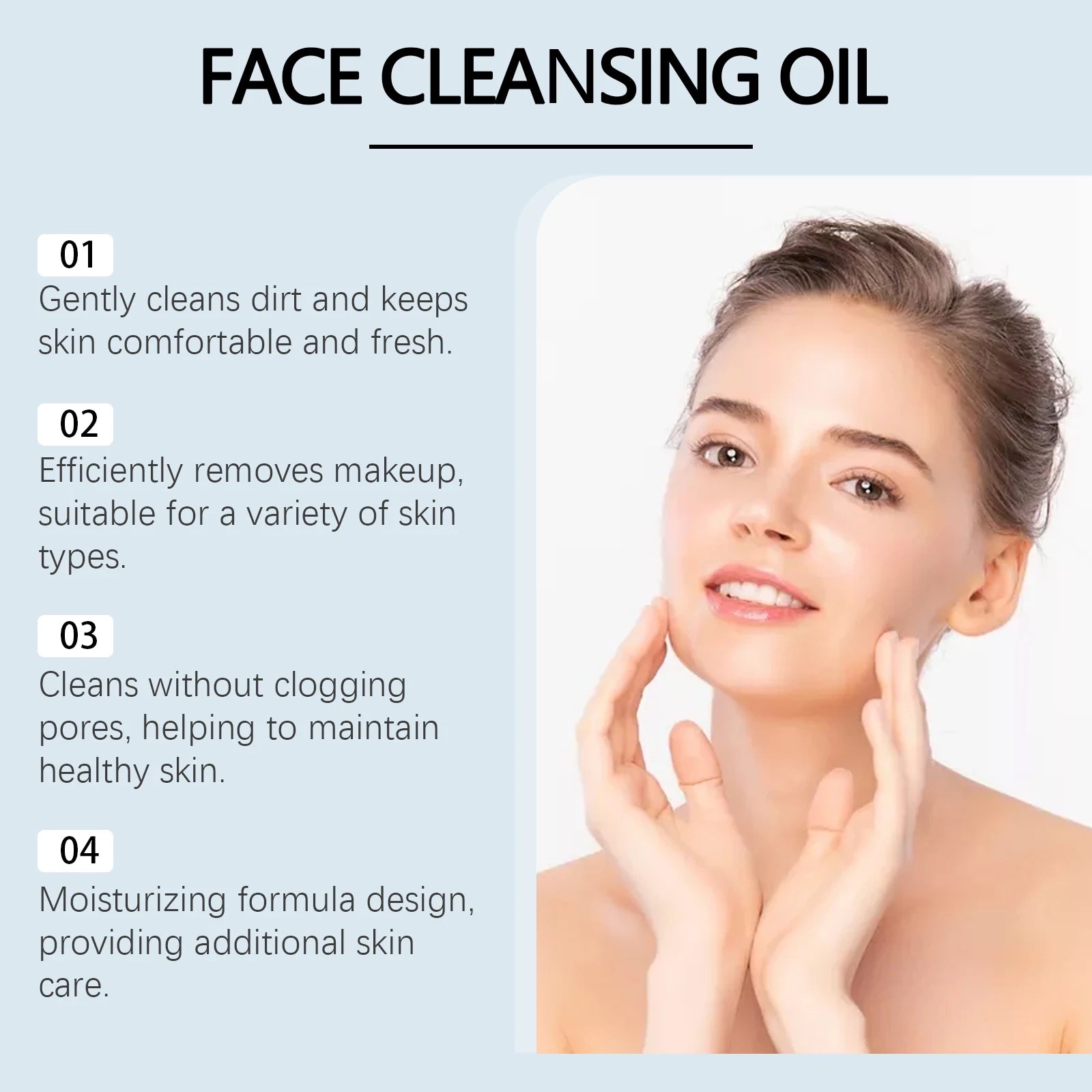 Makeup Remover Oil Purifying Pores Gentle Soothing for Face Eyes Lips Non-Tightening Refreshing Moisturizing Facial Cleanser Oil
