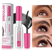 Fiber Curling Mascara,Thick Lengthened Volumizing Waterproof Sweat proof Lasting Lasting Lasting Mascara Setting Cream Makeup