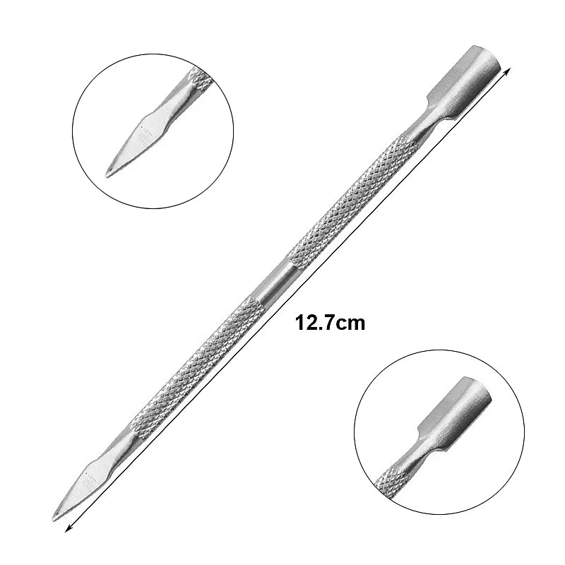 Double-ended Stainless Steel Cuticle Pusher Dead Skin Push Remover For Pedicure Manicure Nail Art Cleaner Care Tool Factory Sale