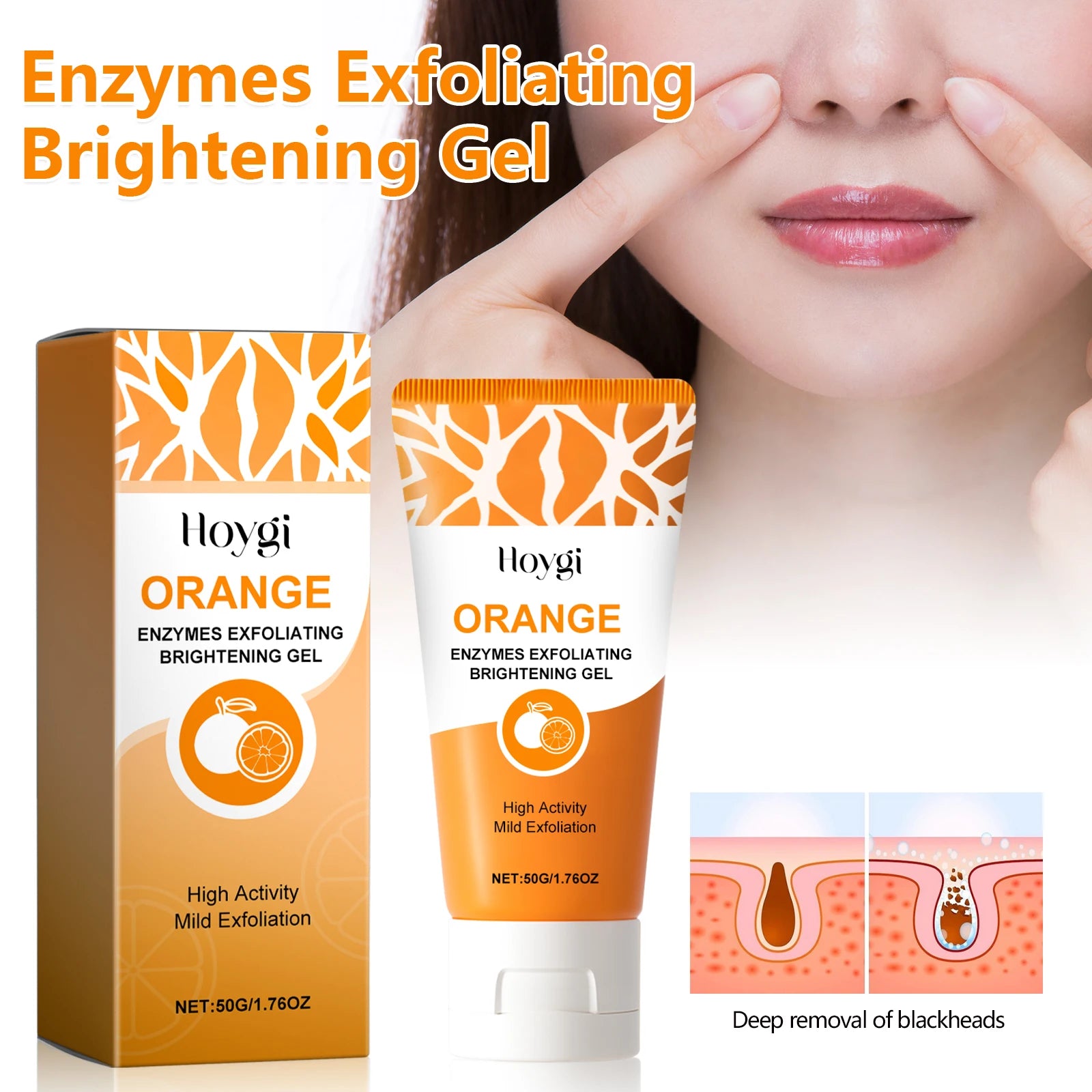 Gentle Exfoliating Blackhead Gel with Niacinamide Pore Minimizing Face Cleanser Oily Dry Sensitive Skin Smooth Bright Skin 50g