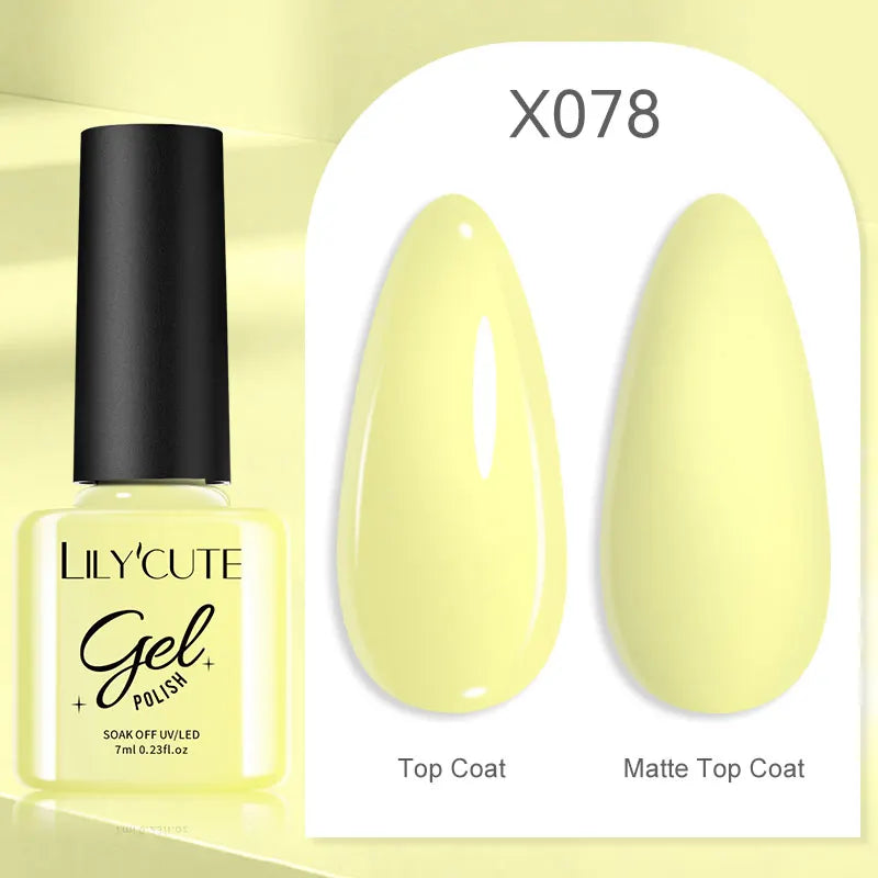 LILYCUTE Spring Summer 7ml Nail Gel Polish Long Lasting 125 Colors Soak Off UV Gel For Women French DIY Nail Art Supply