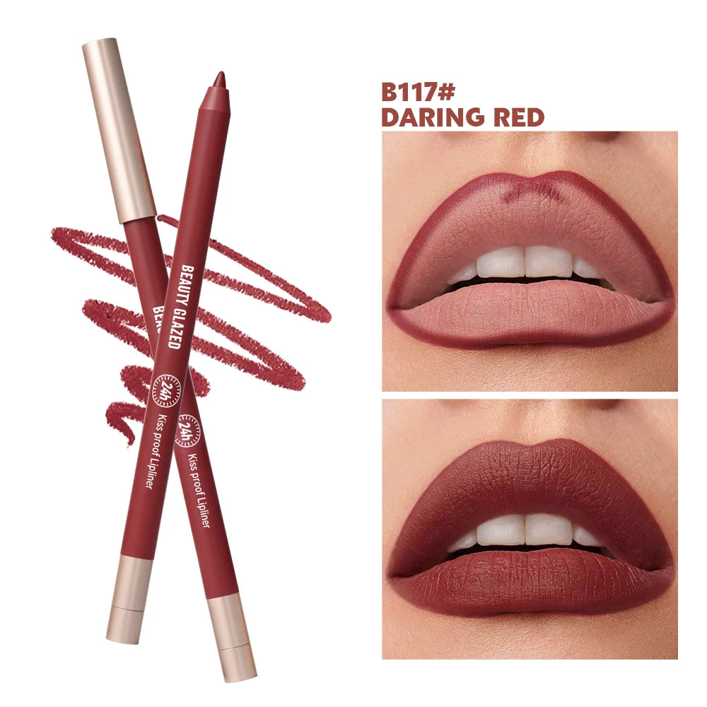 8 Colors Artist Palette Matte Velvet Lip Liner Pencil | Long-Lasting Waterproof, Non-Sticky Matte Finish, Precise Tip for Sharp