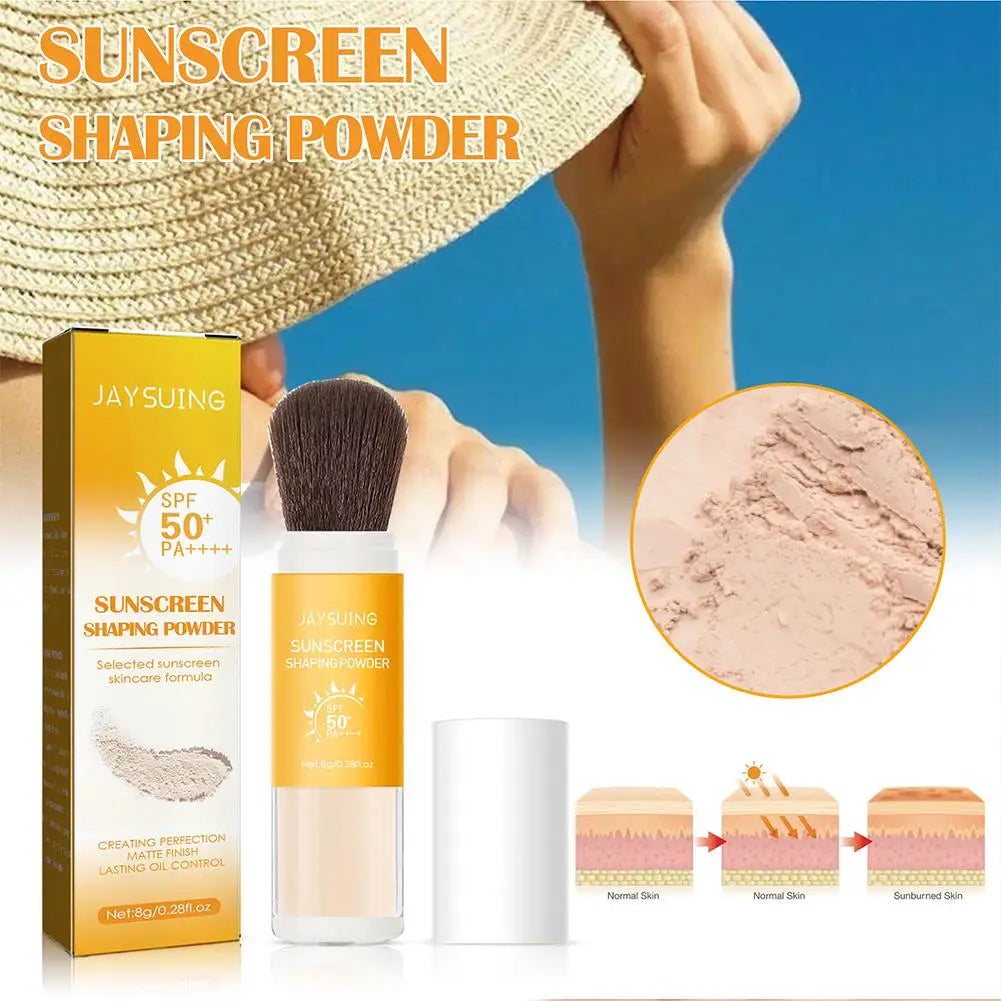 Sunscreen Loose Powder SPF50 Invisible Pore Oil Control Waterproof Long Lasting Solar Blocker Concealer Sunscreen Shaping Powde'