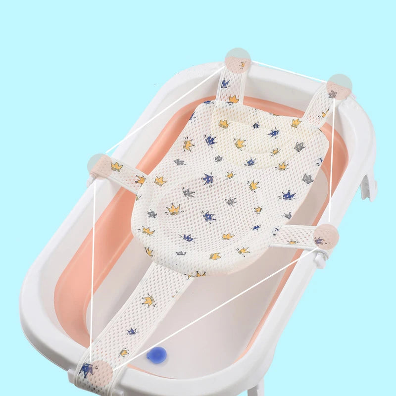 Baby Bath Cushion Pad Newborn Bathtub Mat Infant Bath Supporter Net Baby Universal Nonslip Floating Bathing Tub Shower Mesh Seat