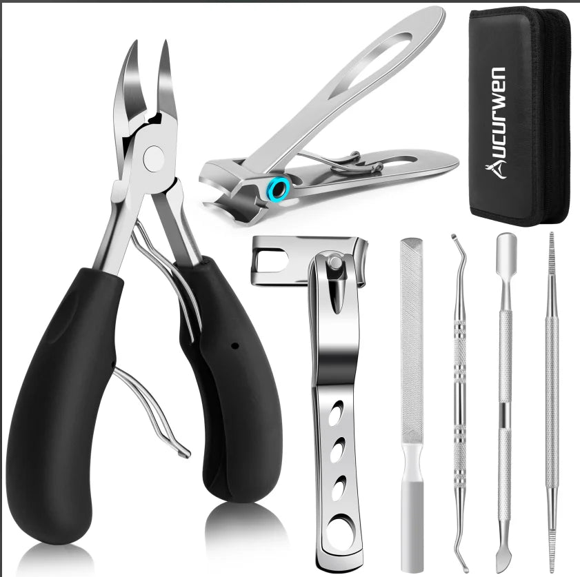 5PCS/7PCS Set Heavy Duty Nail Clippers Angled Head Large Toenail Clippers Ingrown Toe Nail Clippers for Thick Toenails  Seniors