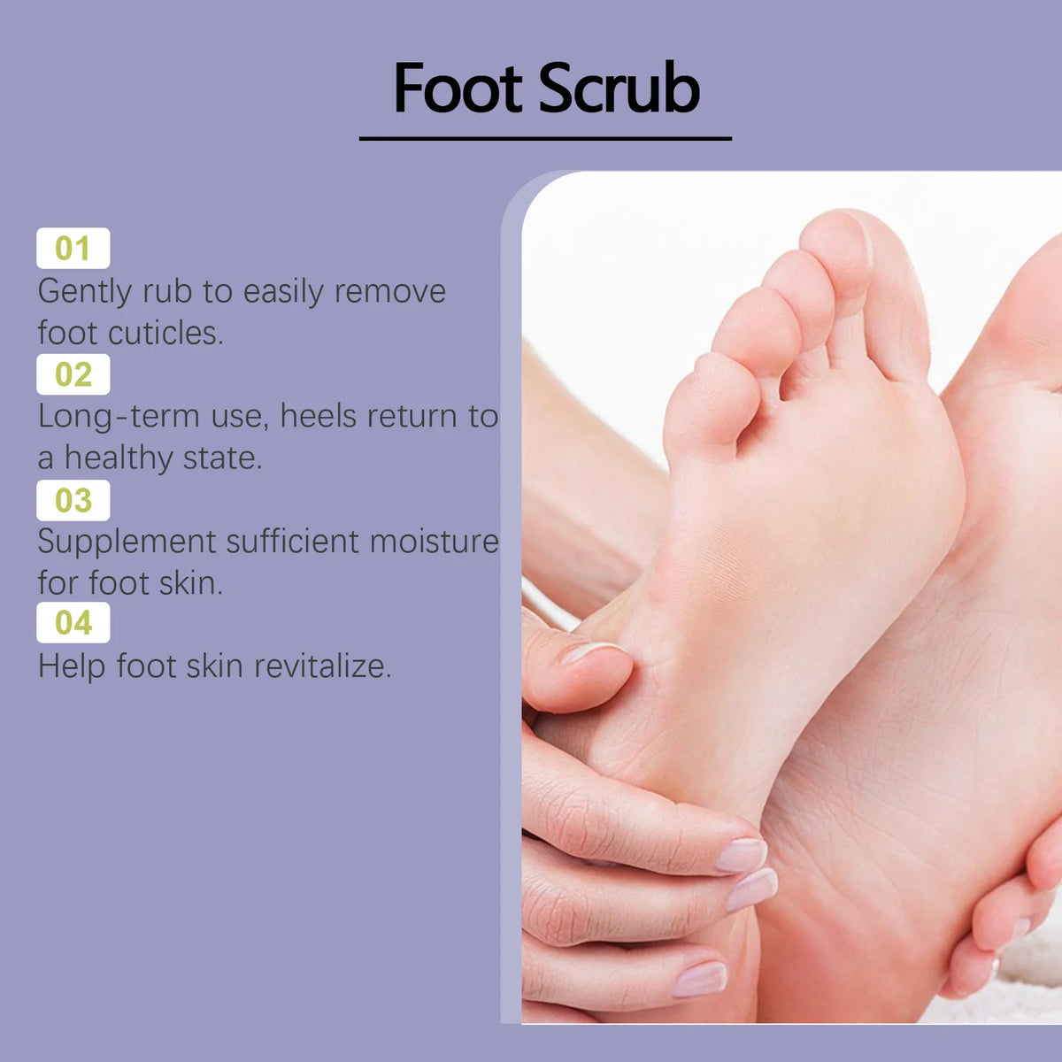 Exfoliating Foot Scrub with Bamboo Charcoal Sea Salt Dead Skin Removal Soften Feet Skin Deep Cleansing Feet Smoothing Care