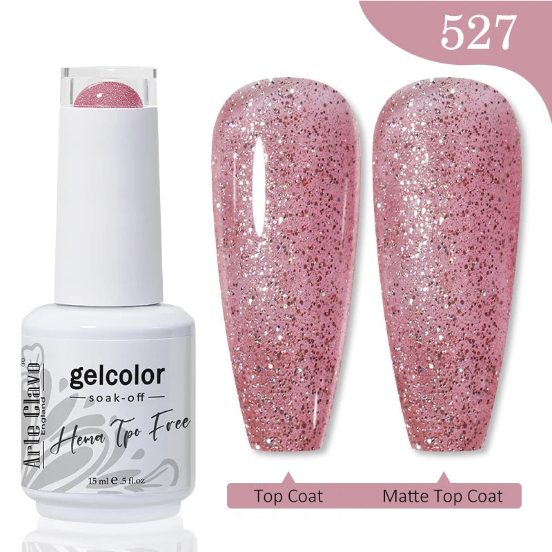 Arte Clavo 15ML Red Brown Color Gel Nail Polish Autumn Winter Nail Art Gel Nail Supplies Semi Permanent Soak Off UV Gel Varnish