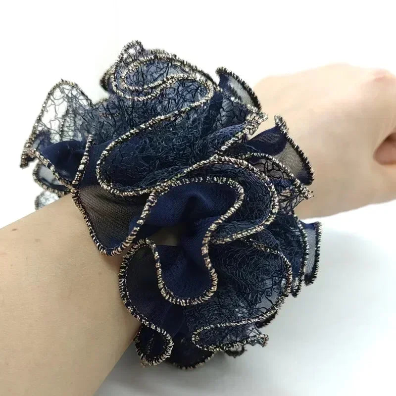 Women Lace Hair Scrunchies  Bow Hair Fantaisie Tie High Elasticity