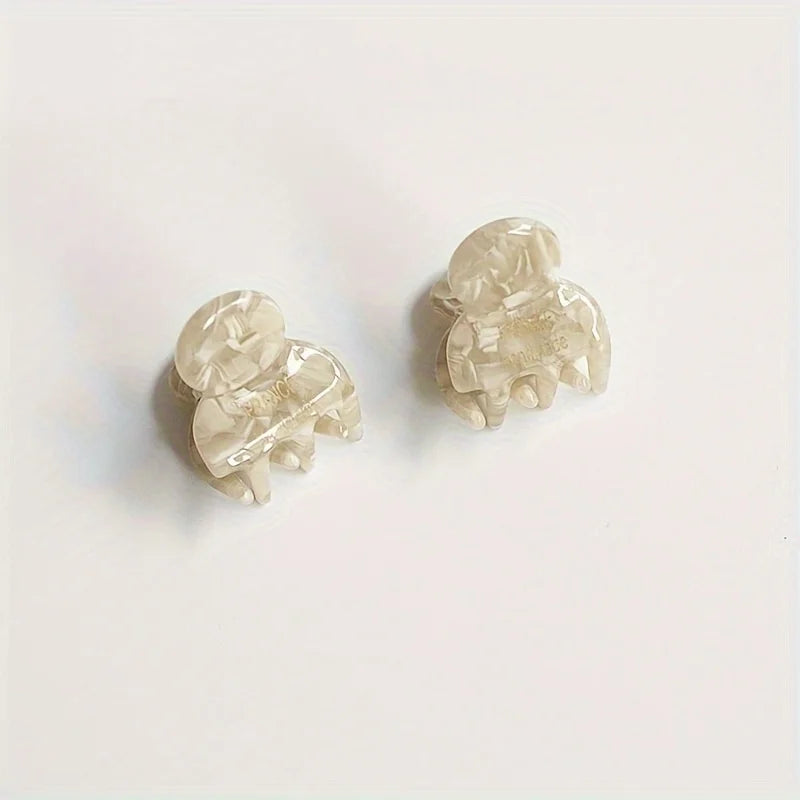 2pcs/set Mini Acetate Hair Claw Side Pins Small Size Shark Clip Sweet Cute Elegant Hairpin Hair Clips Women Hair Accessories
