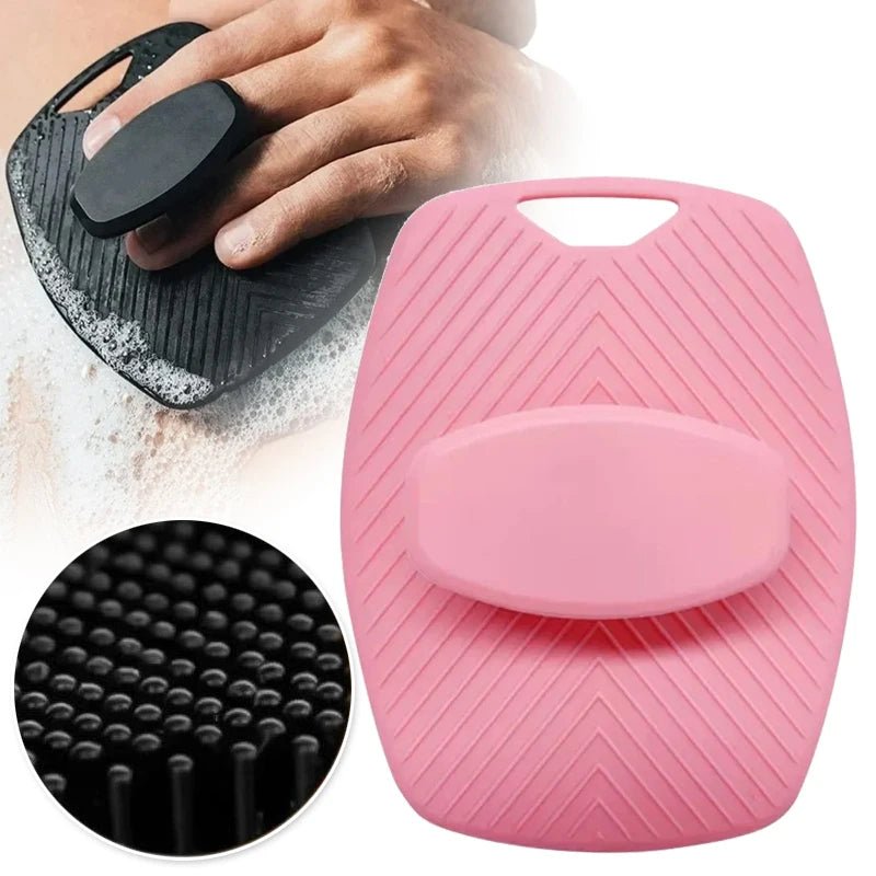 New Exfoliating Silicone Brush Cleanser No Slip Handle Body Scrubber Cleans and Massages Skin Bathroom Accessories Bath Brush