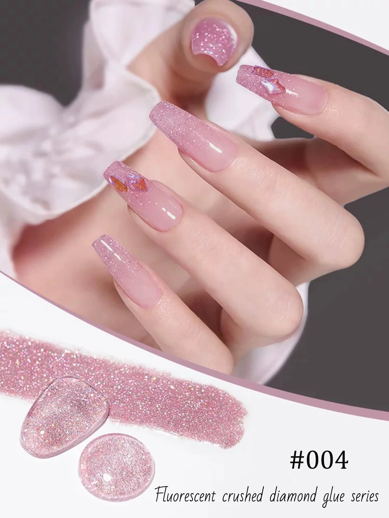MIANEL 12ML Rock Sugar Crushed Diamond Gel Nail Polish Pink Glitter Nail Polish Top Selling Pink Nails Summer Nails 1-12pcs