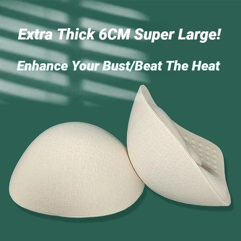 CHUANGERM Thick Invisible Bra Pads Inserts Women Underwear Breast Lift Breathable Sponge Padded Pad Lining Swimsuit Insert
