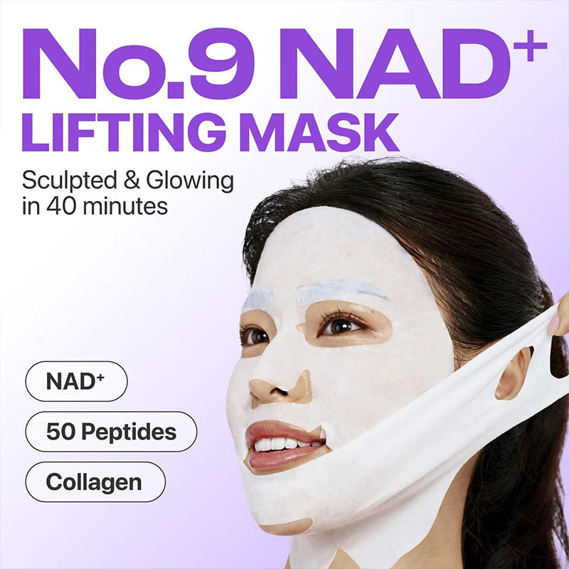 Instant Lifting Full Face Mask With Peptide Collagen Firming Mask For Smooth Defined Looking Skin 4 Sheets With Lifting Band