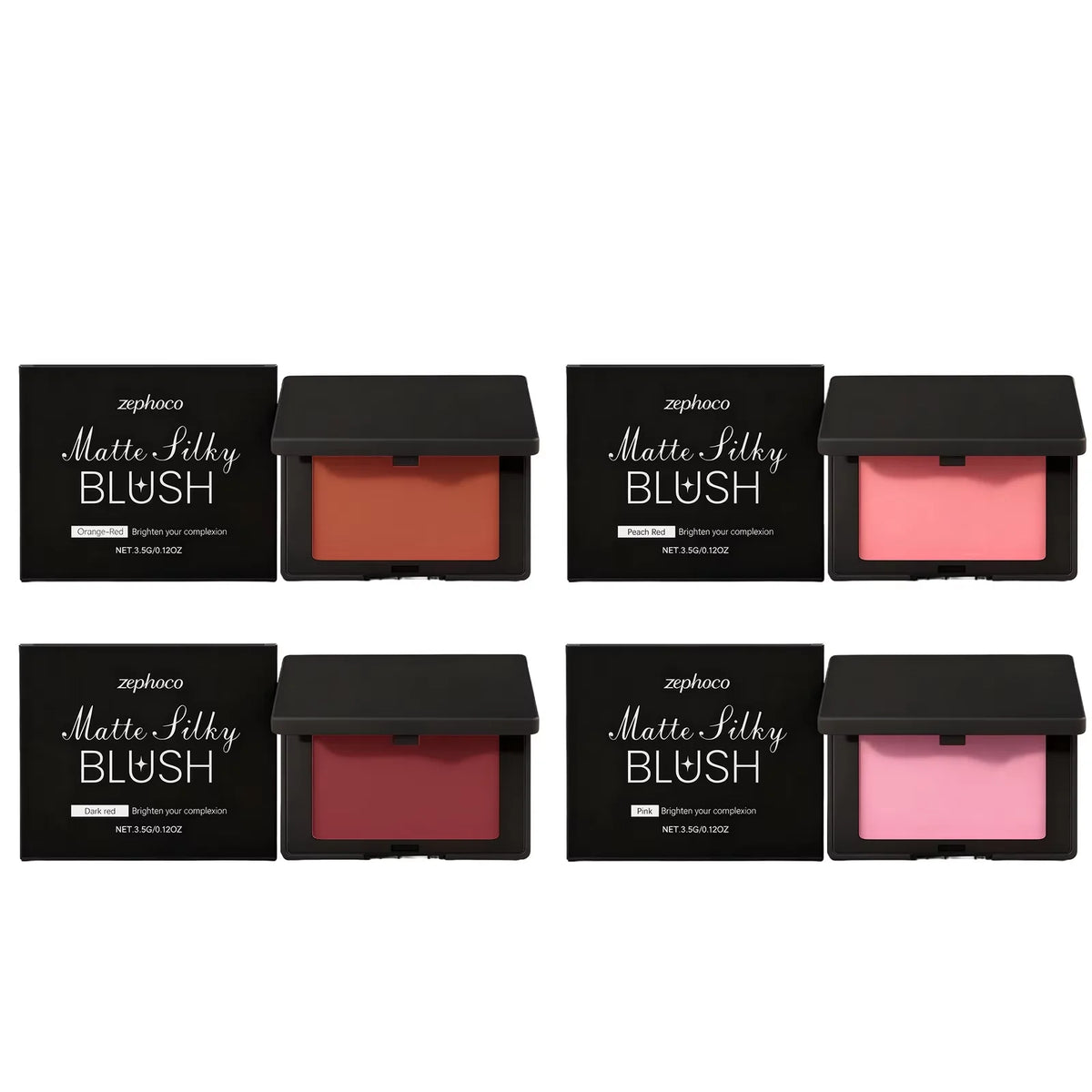 Matte Blush Powder Monochrome Palette Natural Flush Soften Silky Peach Color Face Contour Long Lasting Waterproof Cheek Makeup